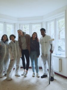 Happy volunteers after painting the ceilings!